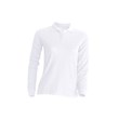 Women's polo long-sleeve, white