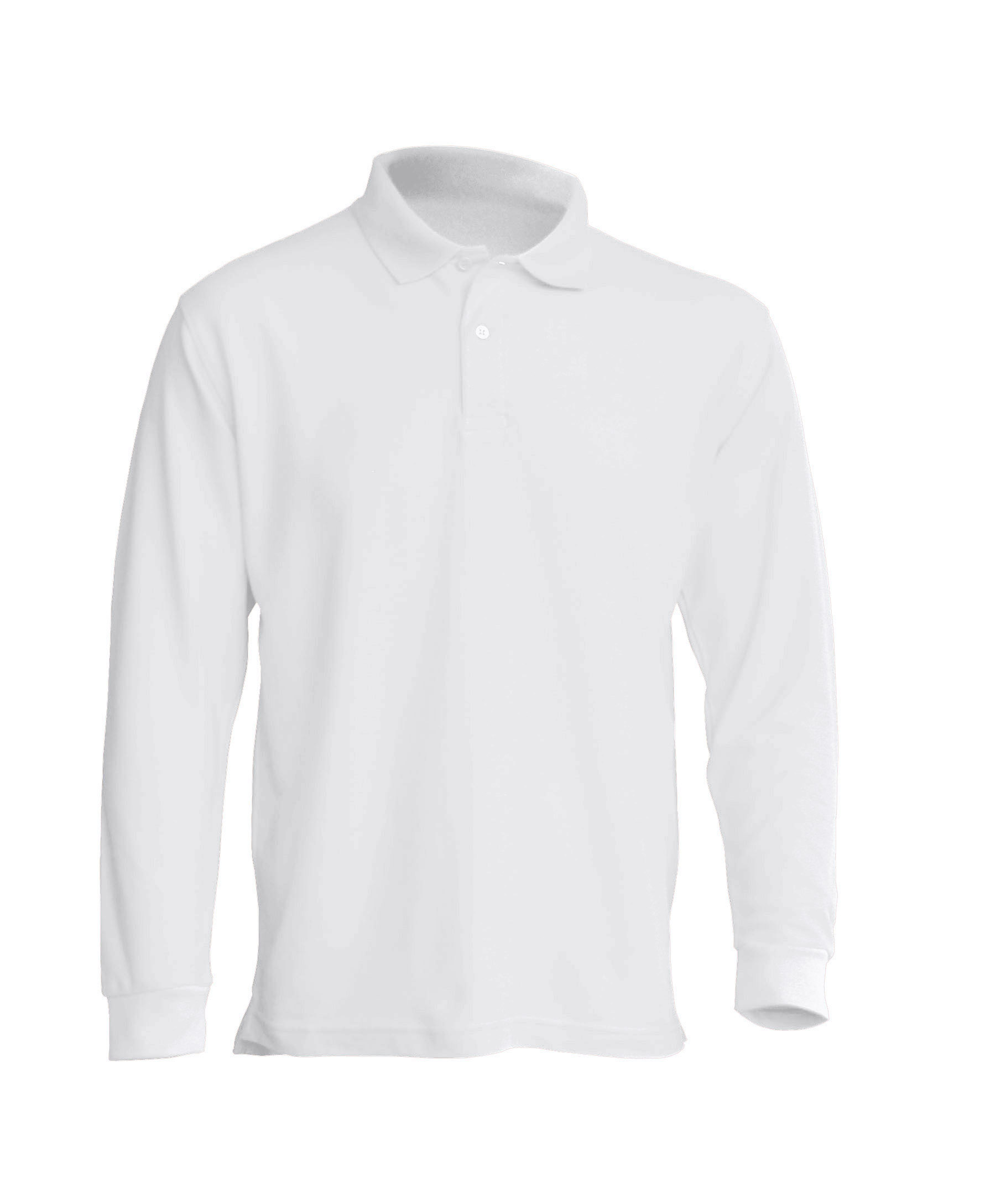 Men's polo long-sleeve T-shirt, white 